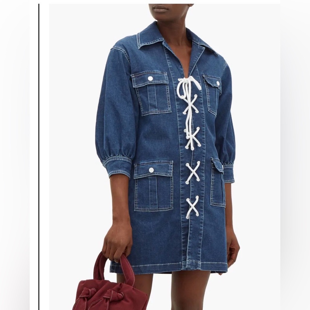 SOLID & STRIPED Blue Denim Mini Dress